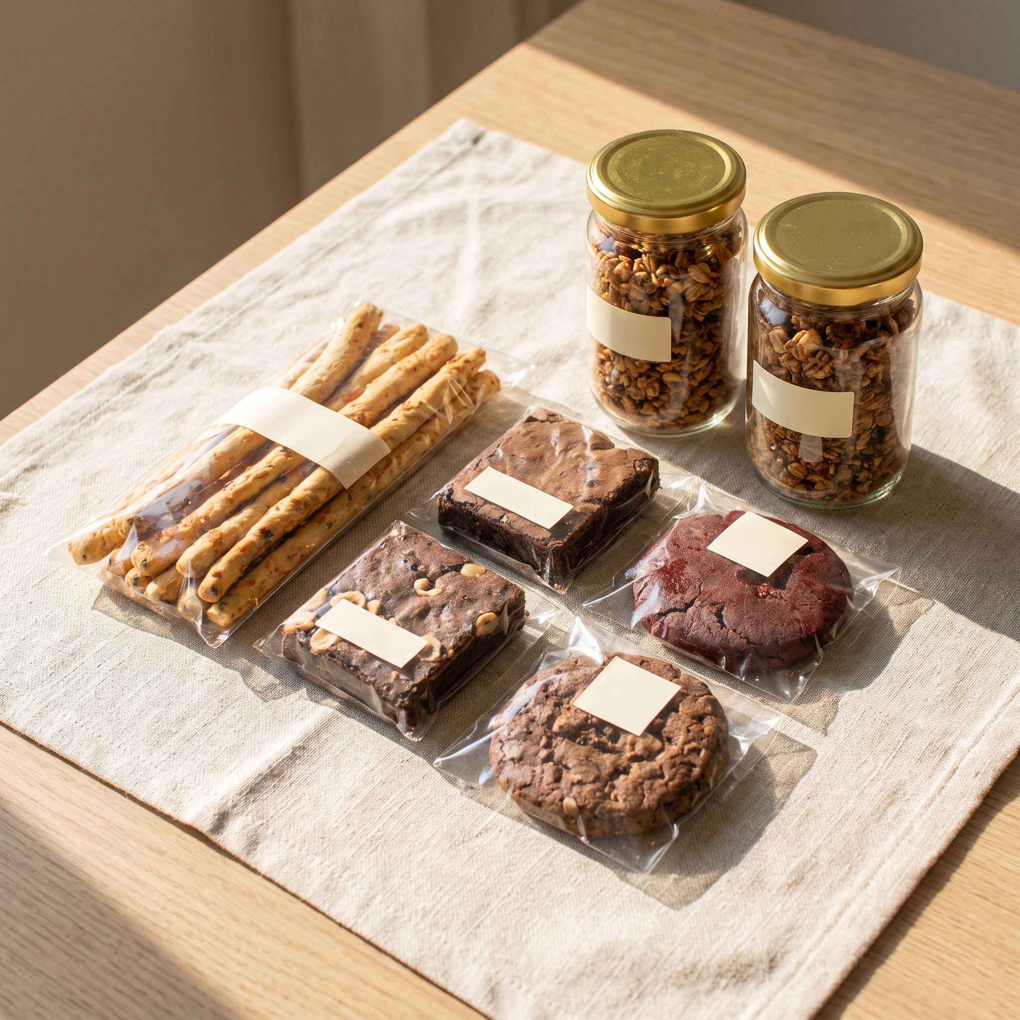 Almost Everything Box — granolas, grissini, brownie cookies and cookies