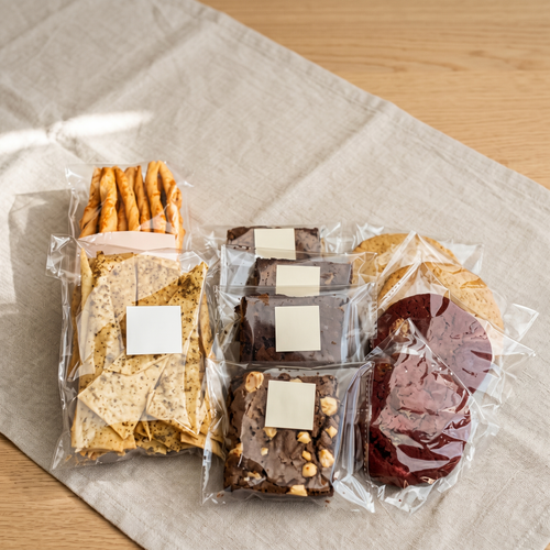 Corporate gifting spread — Almost Calm hamper contents
