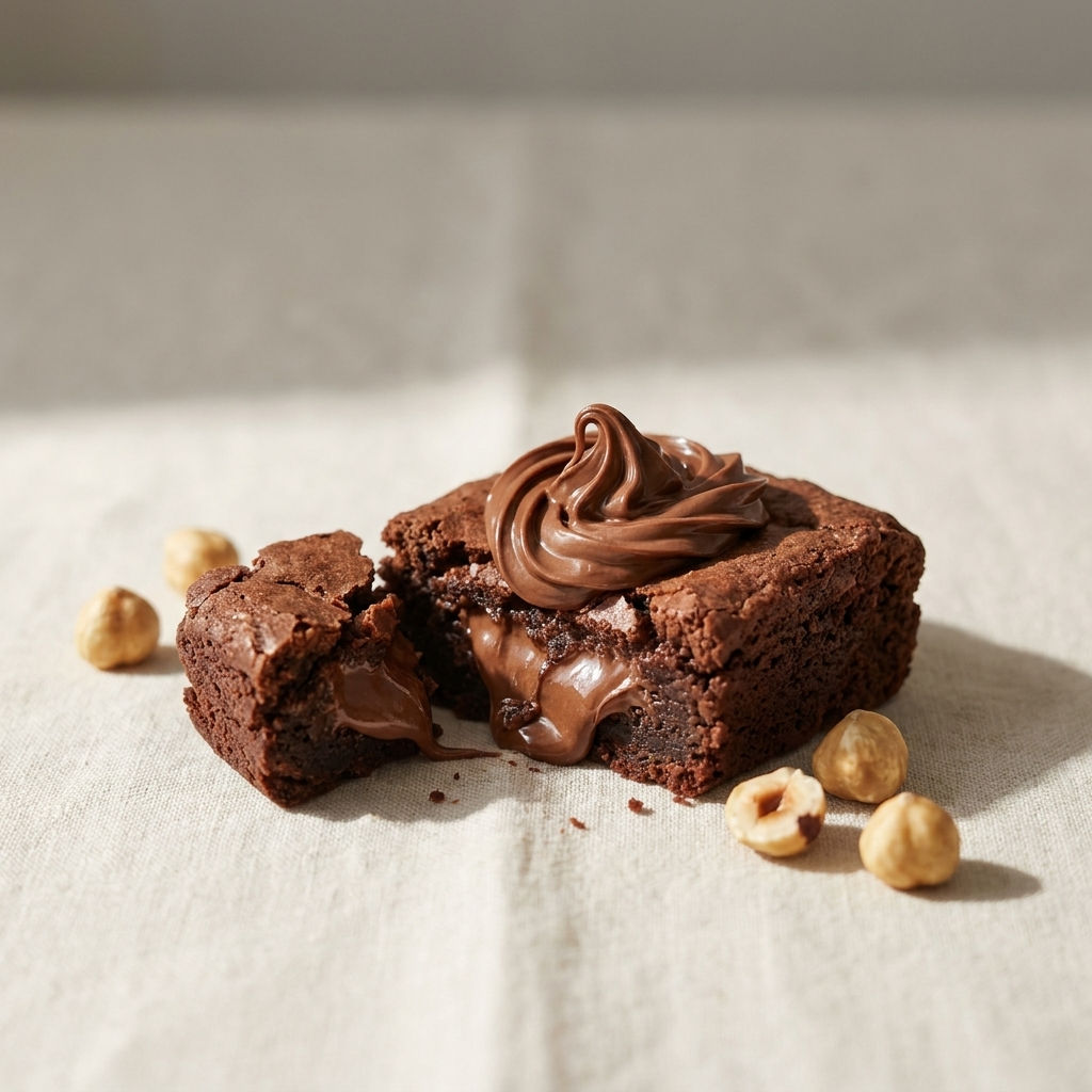 Nutella brownie with molten hazelnut centre