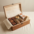 Keepsake trunk filled with brownies, cookies, granola and crackers